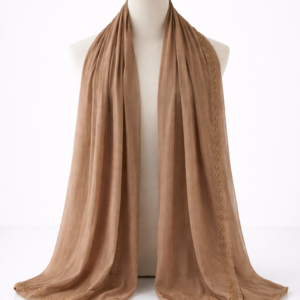 Champagne Gold Crinkle Silk Hijab with Rhinestone Organza.png