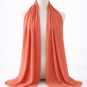 Coral-silk-hijab-on-mannequin