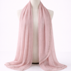 Elegant pink chiffon hijab