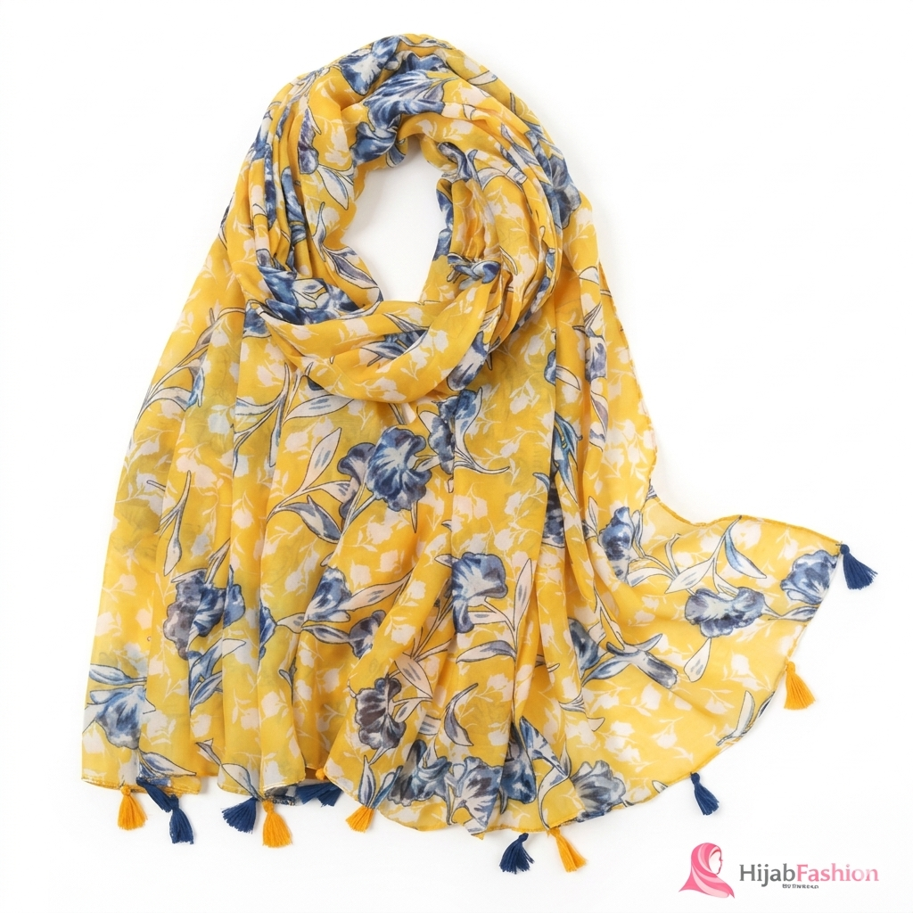 Printed Hijab Scarf – Sunshine Amber Floral
