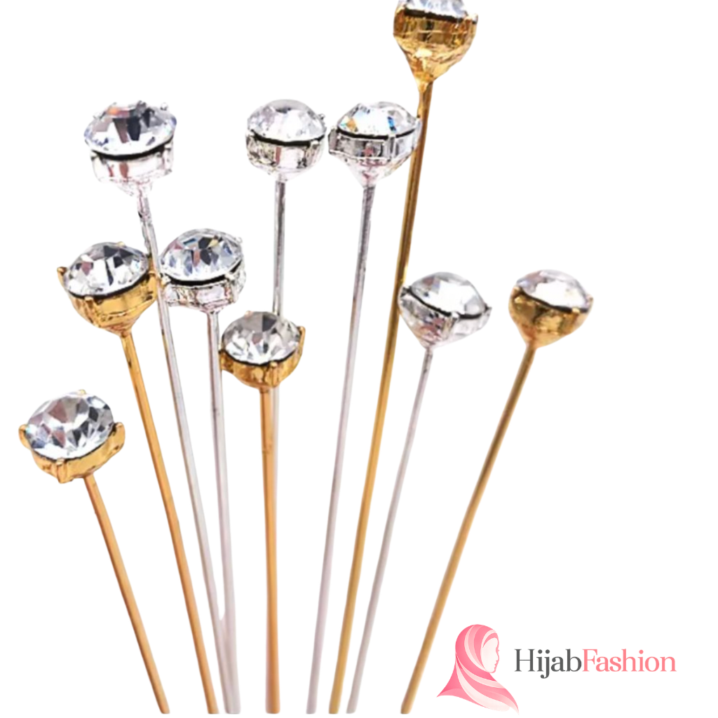 Crystal Diamond Hijab Pins – Long Pin