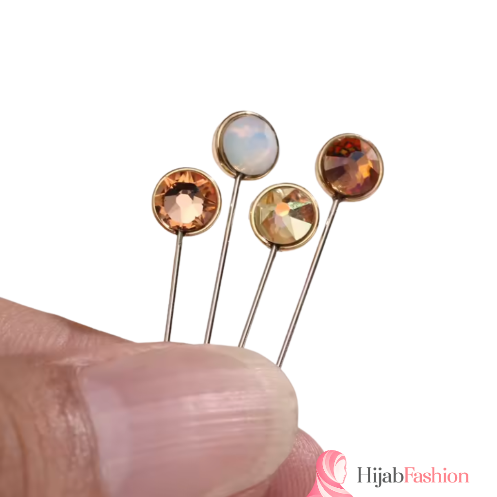 Crystal Rose Gold Hijab Pins