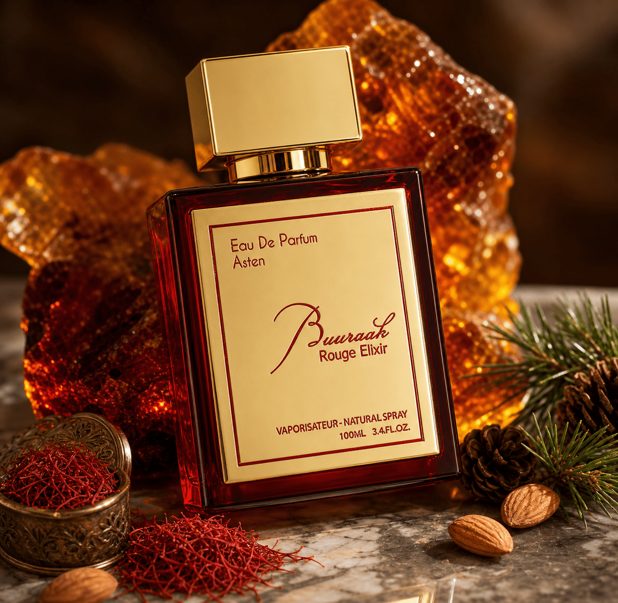 Buuraak Rouge Elixir EDP 100ml Unisex Perfume Amber Saffron Musk perfume